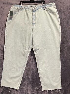Wild Fable Plus Size 28 Teal Overdye High-Rise Straight Leg Denim Jeans Pants